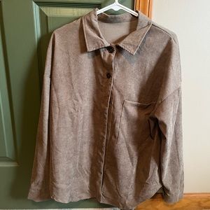 Brown button up big shirt/ sweater